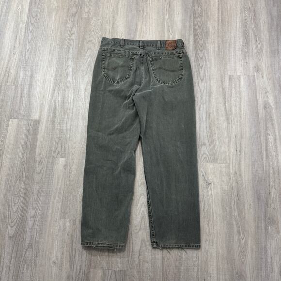 Vintage Riveted Lee Jeans Men's 38x30 Green Faded Western 90s Distressed Rodeo - Picture 8 of 12